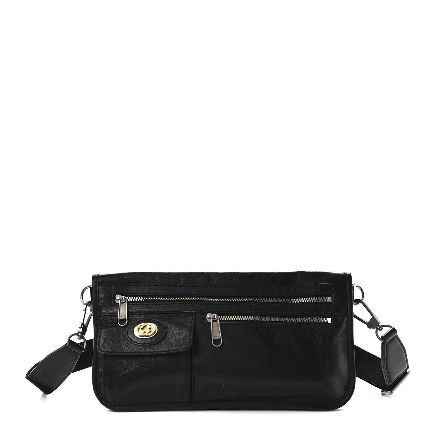 Fluffy Calfskin Morpheus Messenger Bag Black