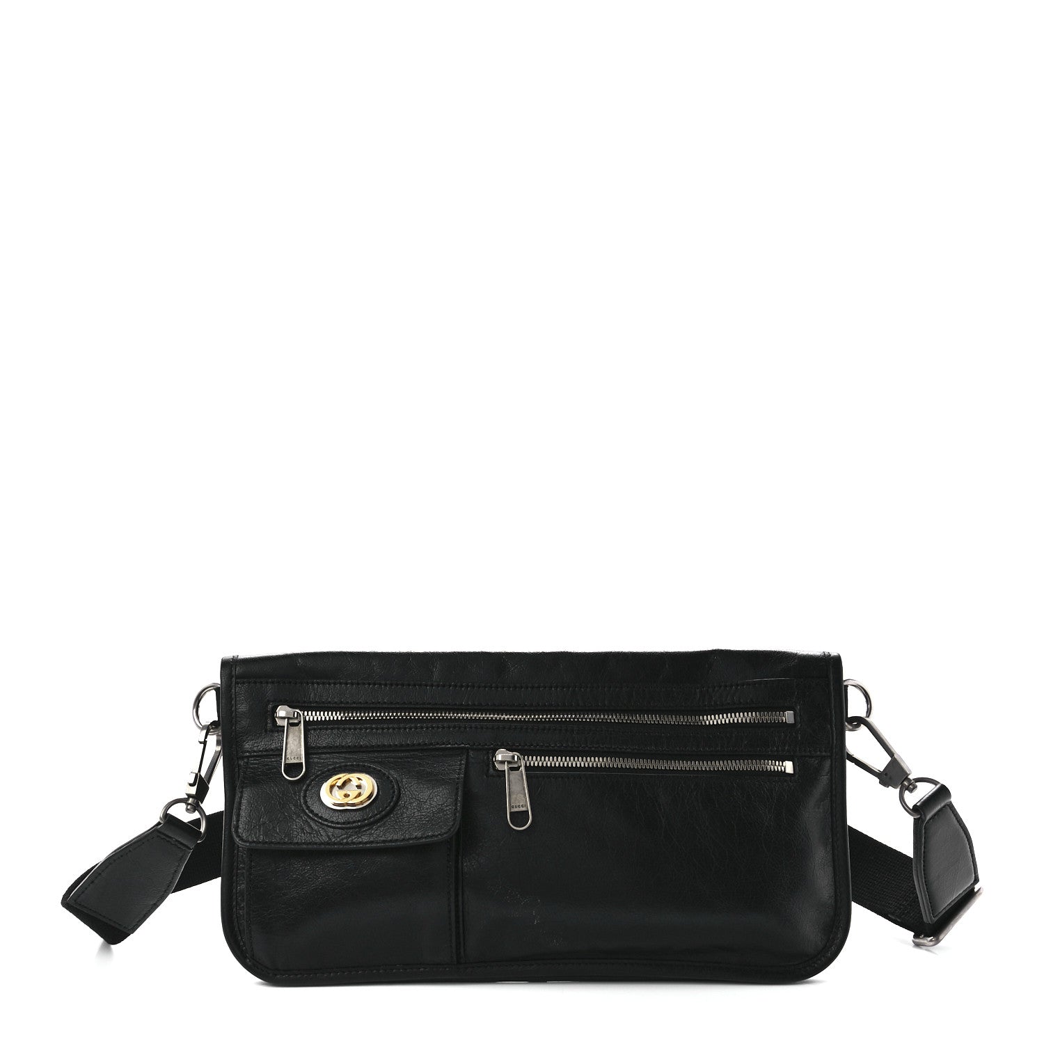 Gucci Fluffy Calfskin Morpheus Messenger Bag Black 1 of 12