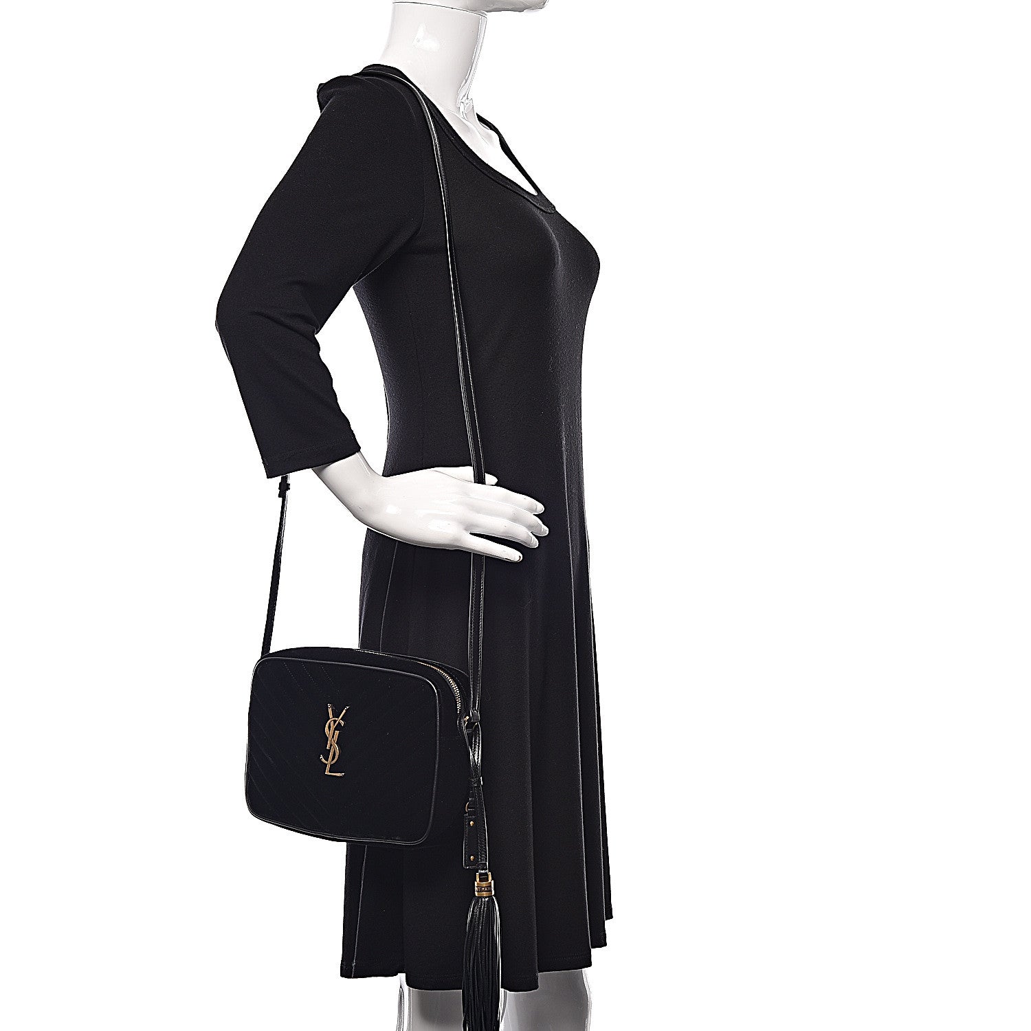 Saint Laurent Velvet Matelasse Monogram Lou Camera Bag Black 2 of 10
