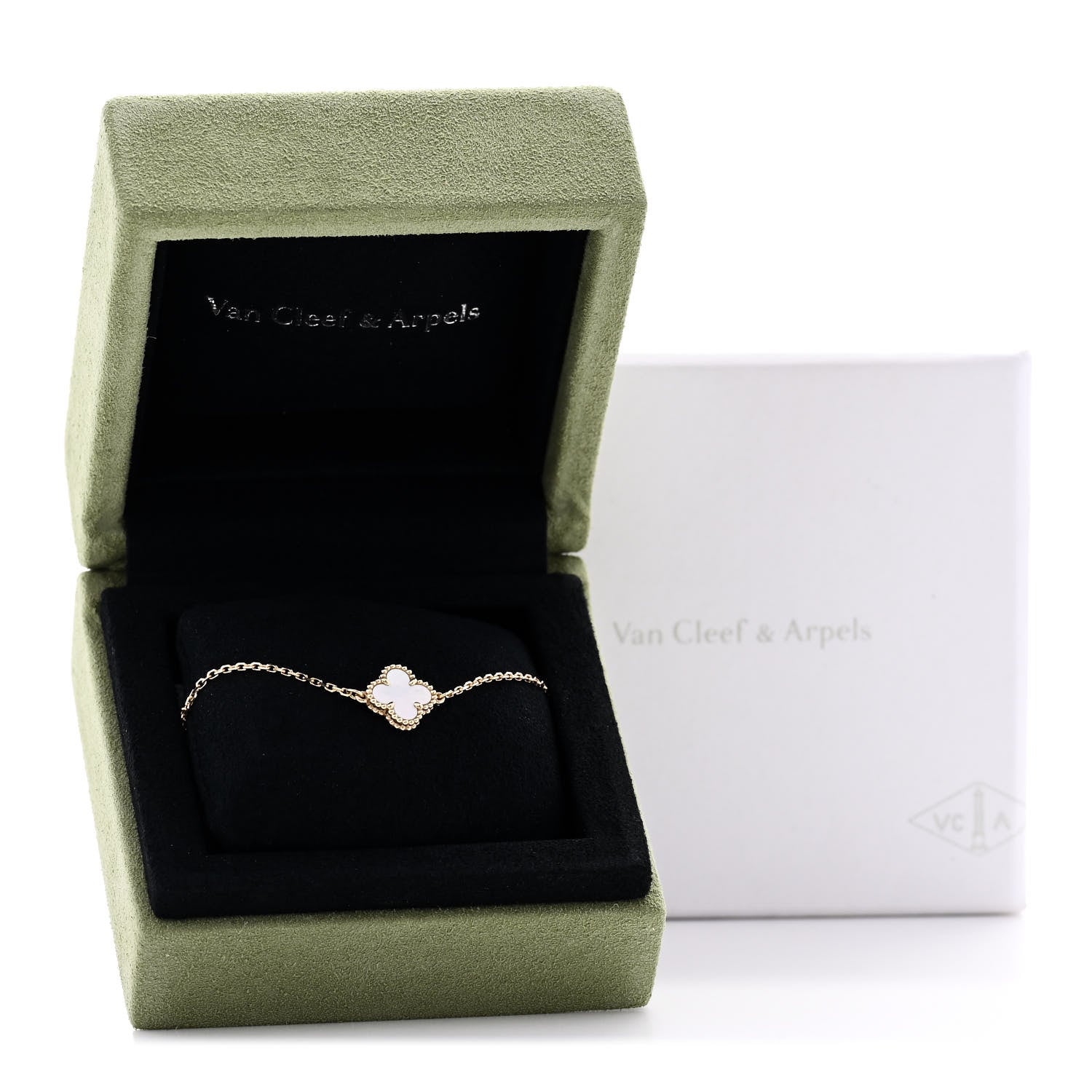 Van Cleef & Arpels 18K Yellow Gold Mother of Pearl Sweet Alhambra Bracelet 5 of 5
