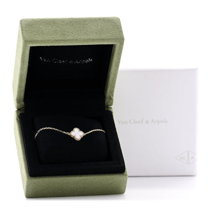 Van Cleef & Arpels 18K Yellow Gold Mother of Pearl Sweet Alhambra Bracelet 5 of 5