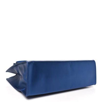 Telfar Metallic Vegan Leather Medium Shopping Bag Cobalt 4 of 9