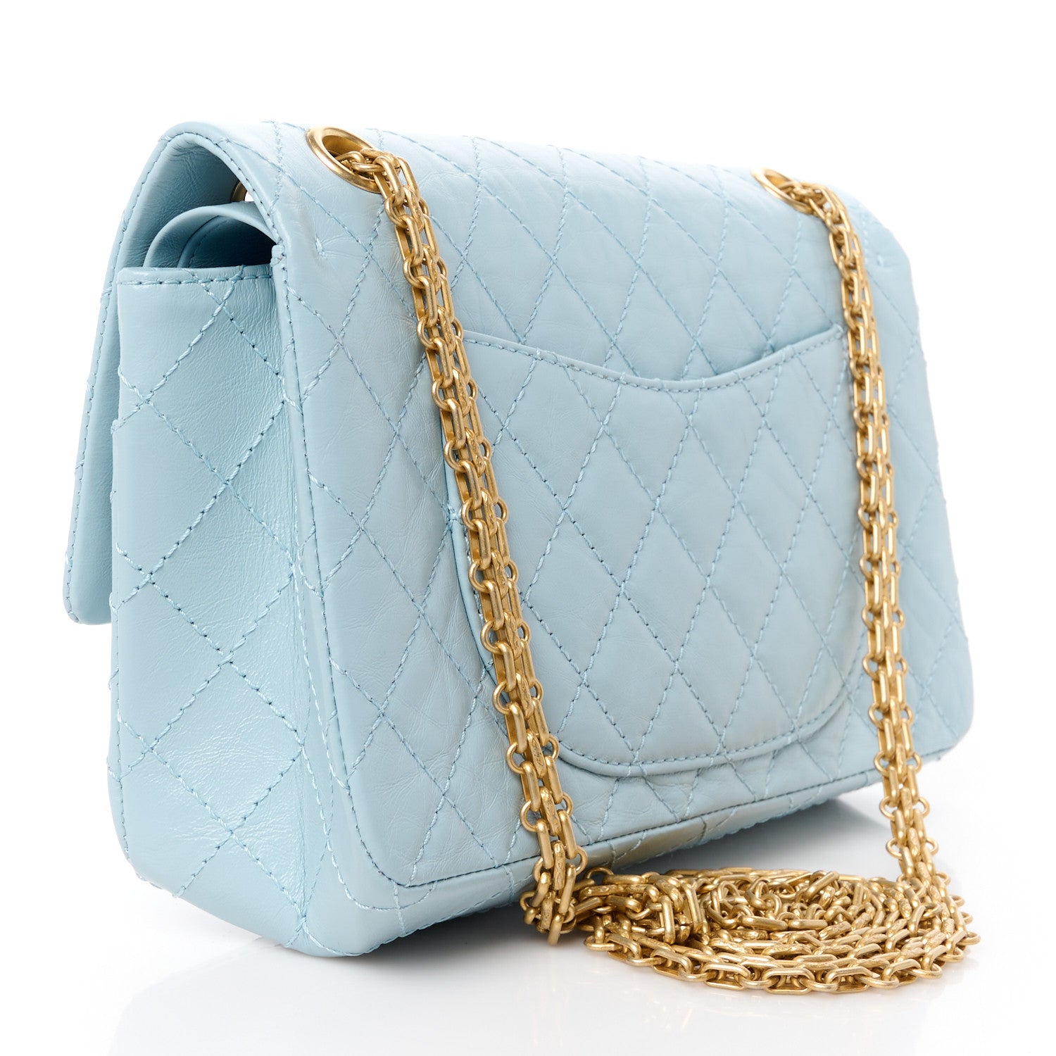 Chanel Aged Calfskin Quilted 2.55 Reissue 225 Flap Light Blue 3 of 10