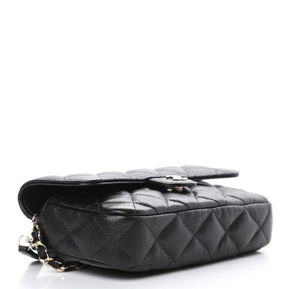 Chanel Caviar Quilted Flap Phone Holder With Chain Black 4 of 13