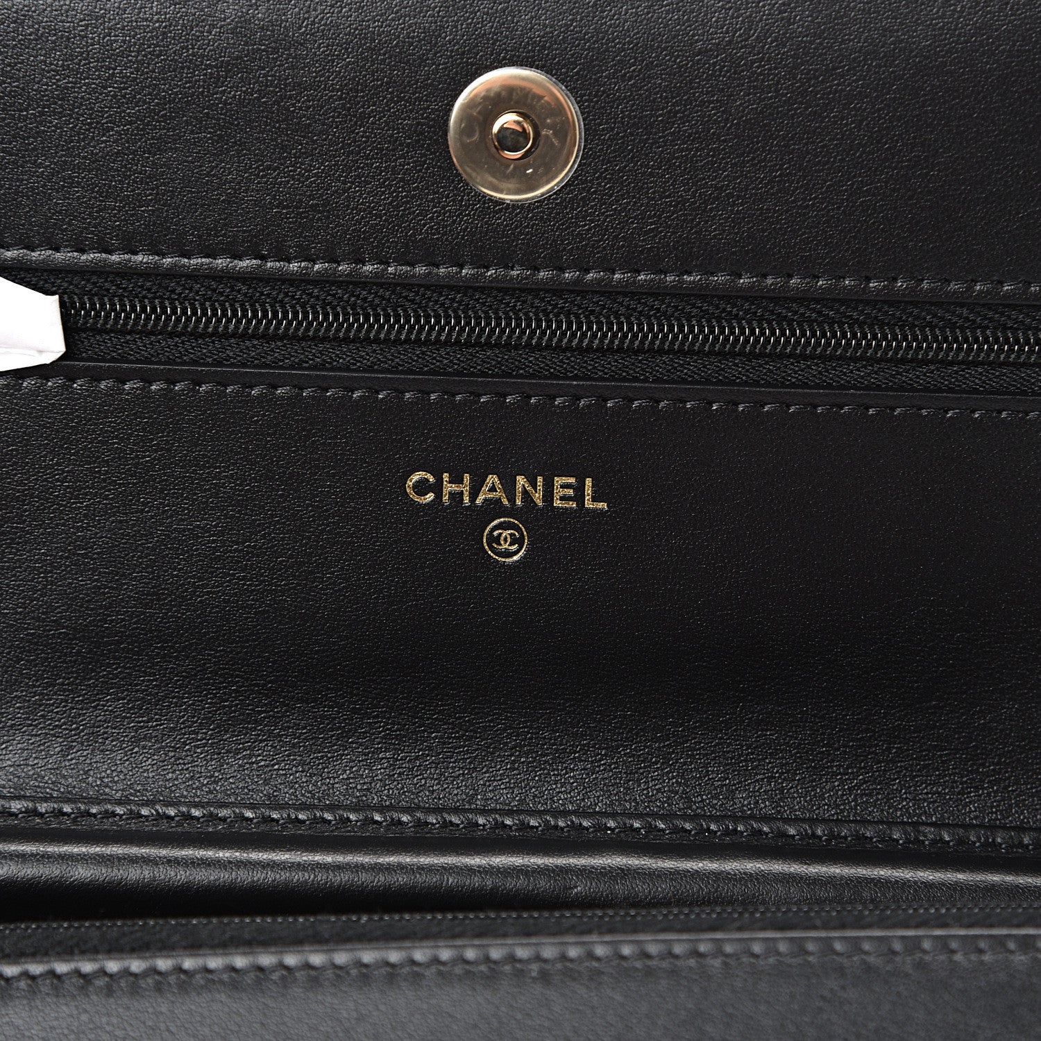 Chanel Tweed Quilted Wallet On Chain WOC Black Ecru White 5 of 11