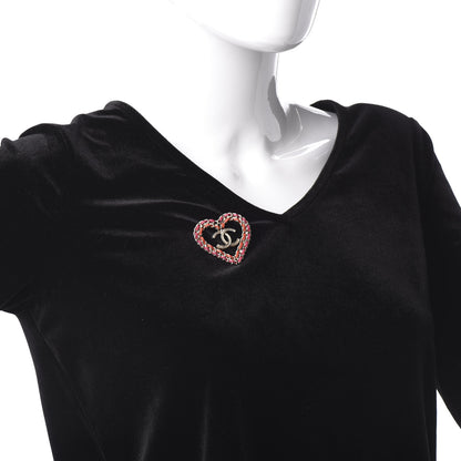 Chanel Metal Calfskin Braided Heart CC Brooch Pink Red Gold 2 of 5