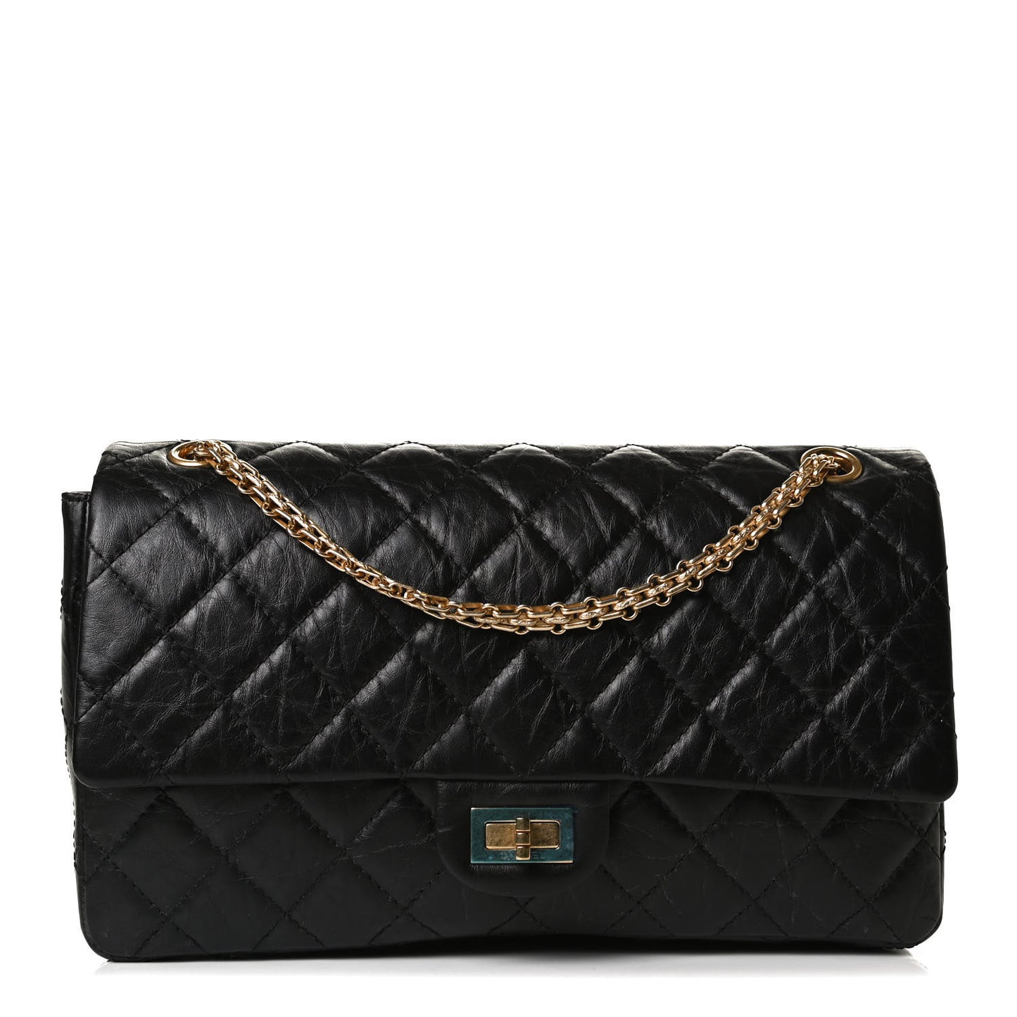 Aged Calfskin Quilted 2.55 Reissue 226 Flap Black