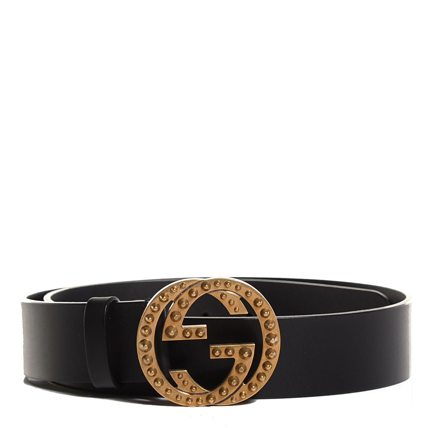 Calfskin Studded Interlocking G Belt 85 34 Black