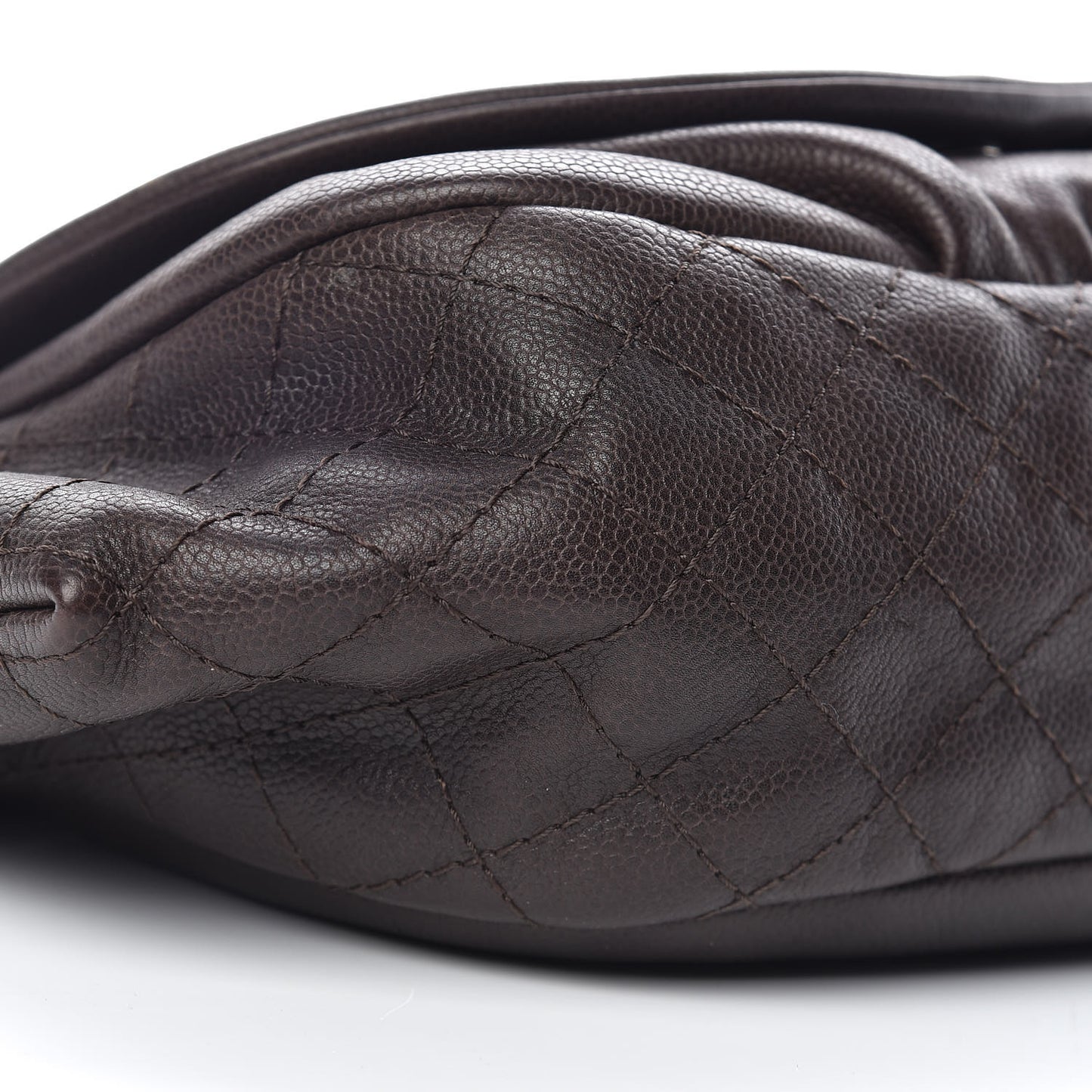 Caviar Half Moon Large Flap Dark Brown