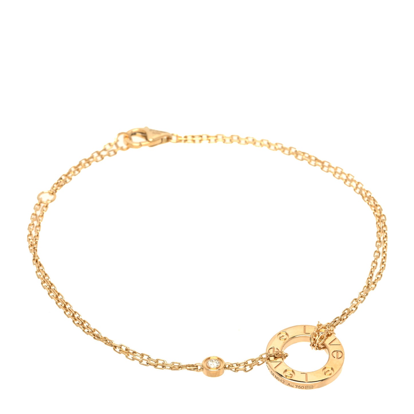 18K Yellow Gold Diamond LOVE Bracelet