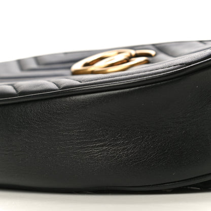 Gucci Calfskin Matelasse GG Marmont Belt Bag 85 34 Black 12 of 13