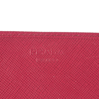 Prada Saffiano Metal Continental Flap Wallet Peonia 6 of 9