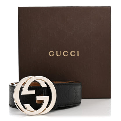 Gucci Guccissima Interlocking G Belt 85 34 Black 8 of 8