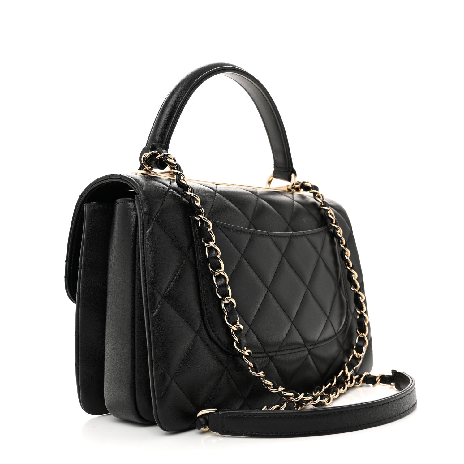 Chanel Lambskin Quilted Small Trendy CC Dual Handle Flap Bag Black 3 of 13