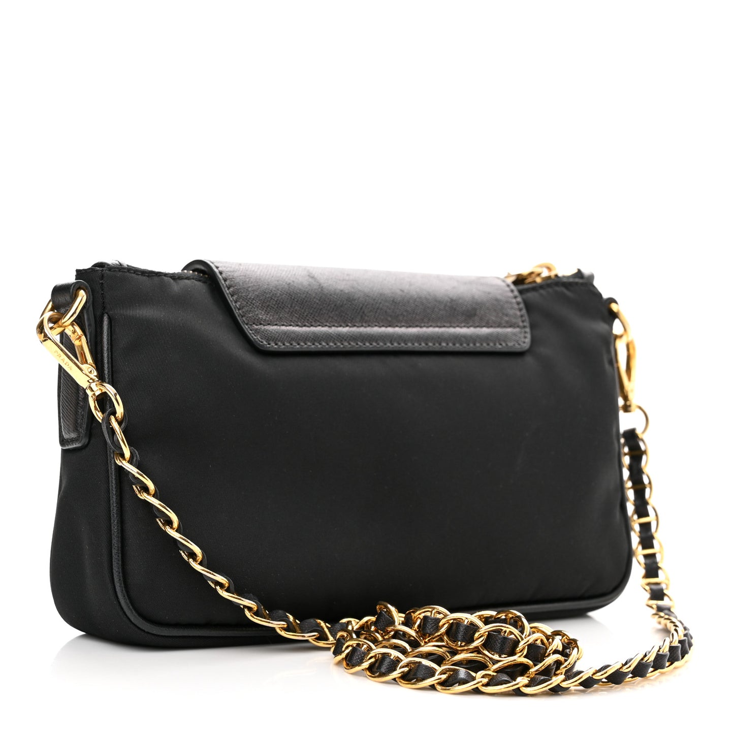 Tessuto Nylon Saffiano Crossbody Bag Black