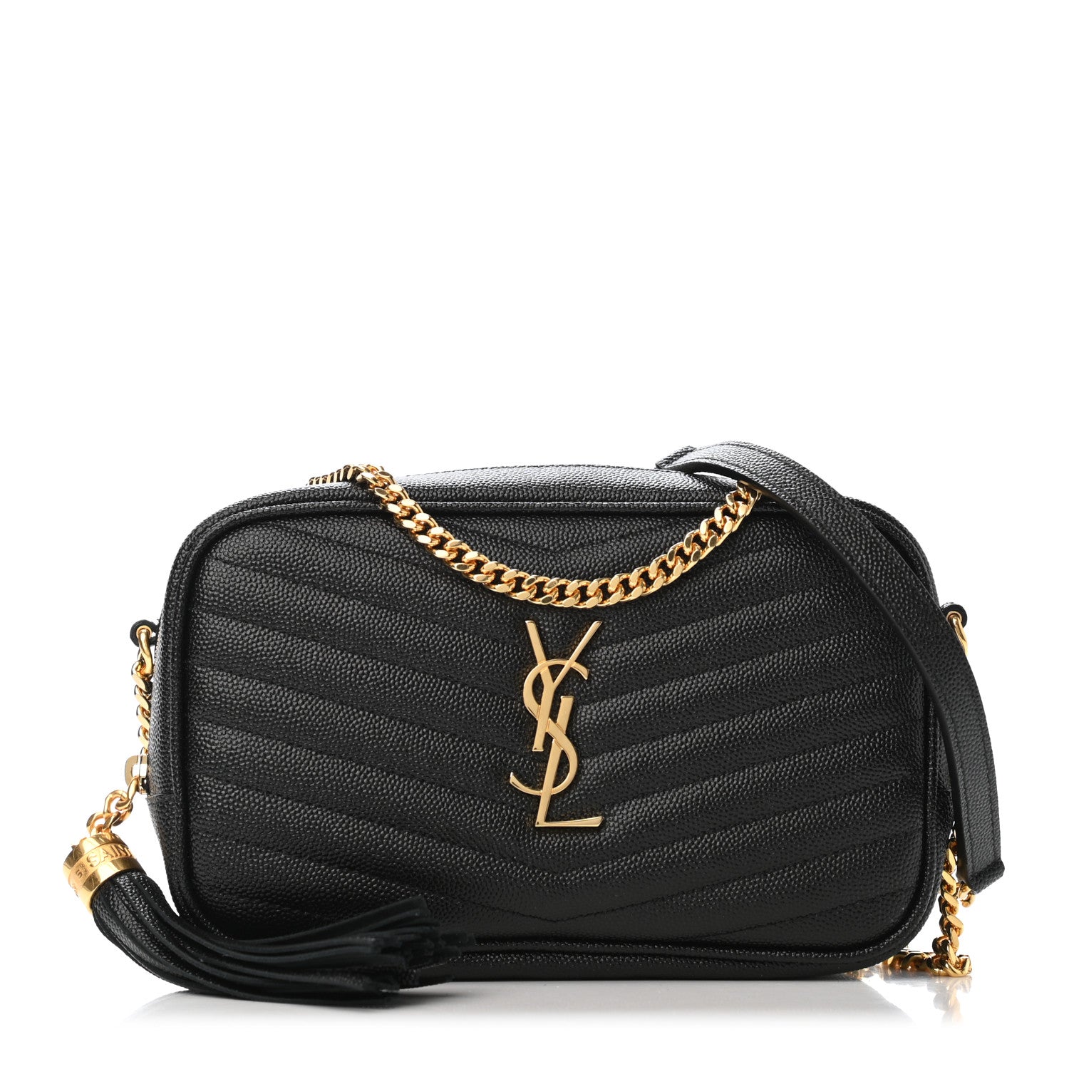 Saint Laurent Grain De Poudre Matelasse Monogram Mini Lou Camera Bag Black 1 of 4