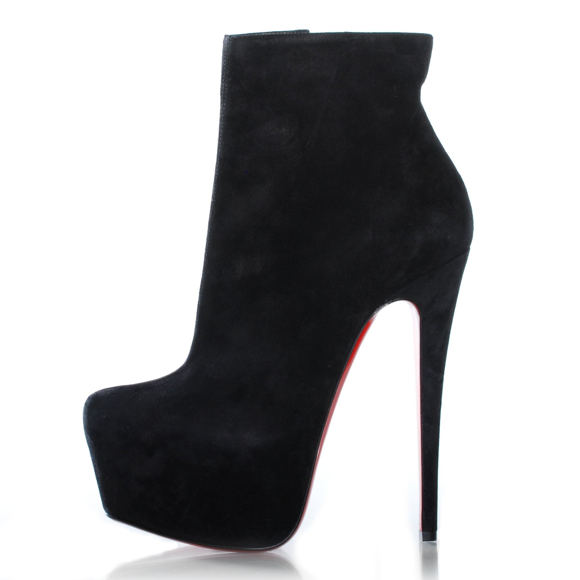 Christian Louboutin Suede Daf Booty 160 Ankle Boots 36.5 Black 1 of 13