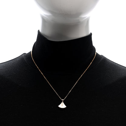 Bulgari 18K Rose Gold Diamond Mother of Pearl Small Divas' Dream Pendant Necklace 2 of 5