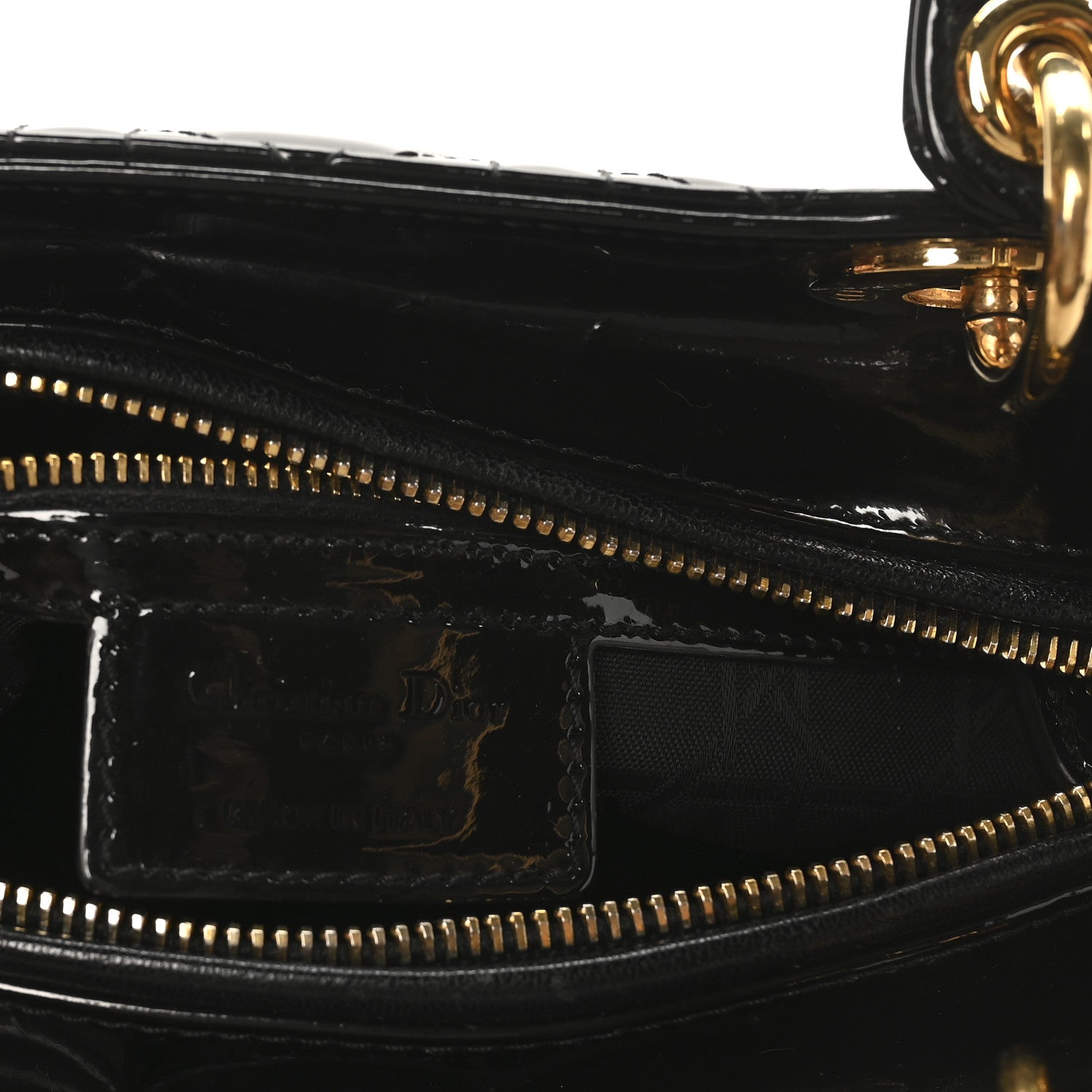 Christian Dior Patent Cannage Medium Lady Dior Black 6 of 10