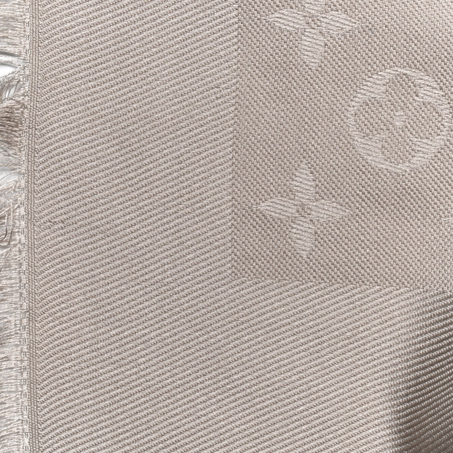 Louis Vuitton Silk Wool Monogram Shawl Greige 4 of 4