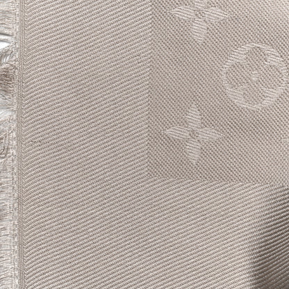 Louis Vuitton Silk Wool Monogram Shawl Greige 4 of 4