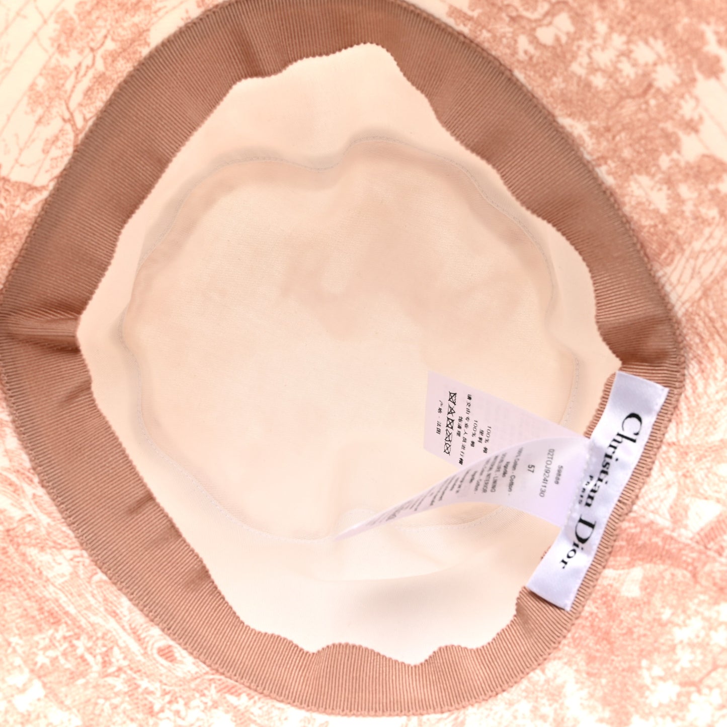 Cotton Dioriviera Toile De Jouy Bob Brim Bucket Hat 57 Rose