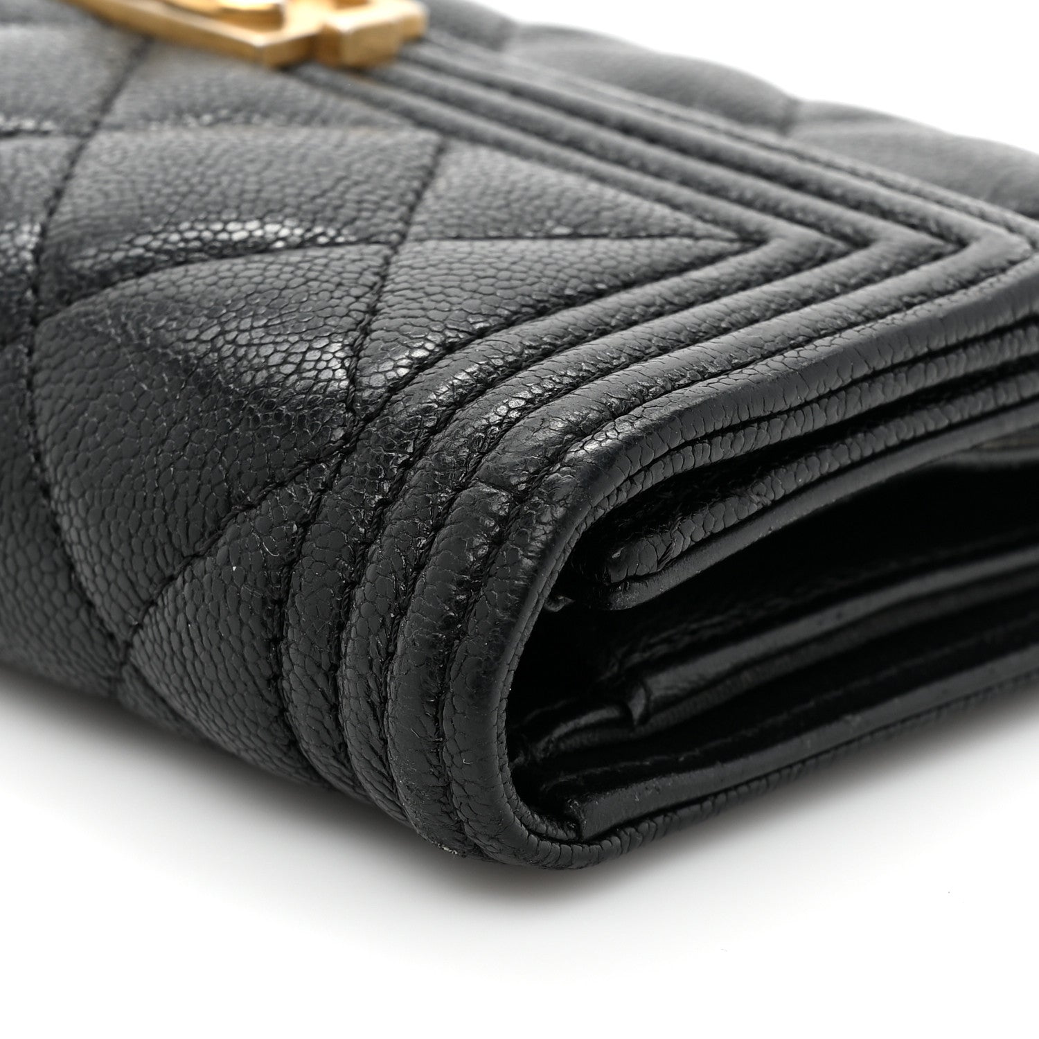 Chanel Caviar Quilted Medium Boy Flap Wallet Black 11 of 12