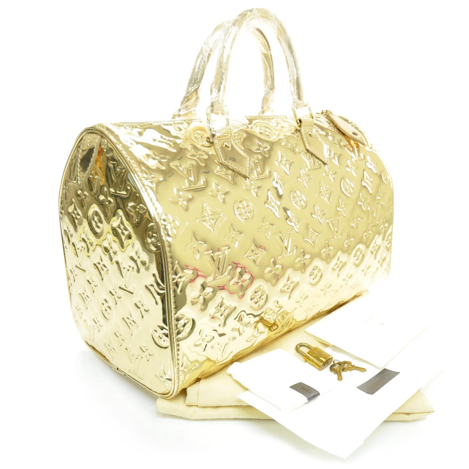 Louis Vuitton Monogram Miroir Speedy 30 Gold 3 of 11