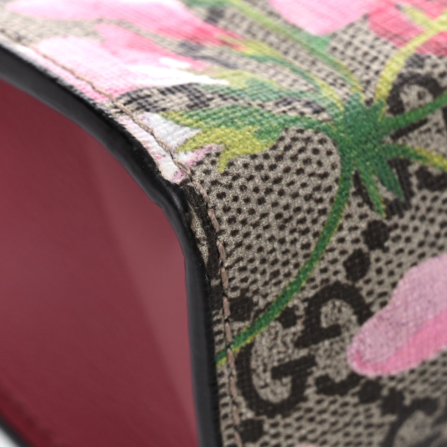 GG Supreme Monogram Blooms Large Cosmetic Case Beige Multicolor Dry Rose