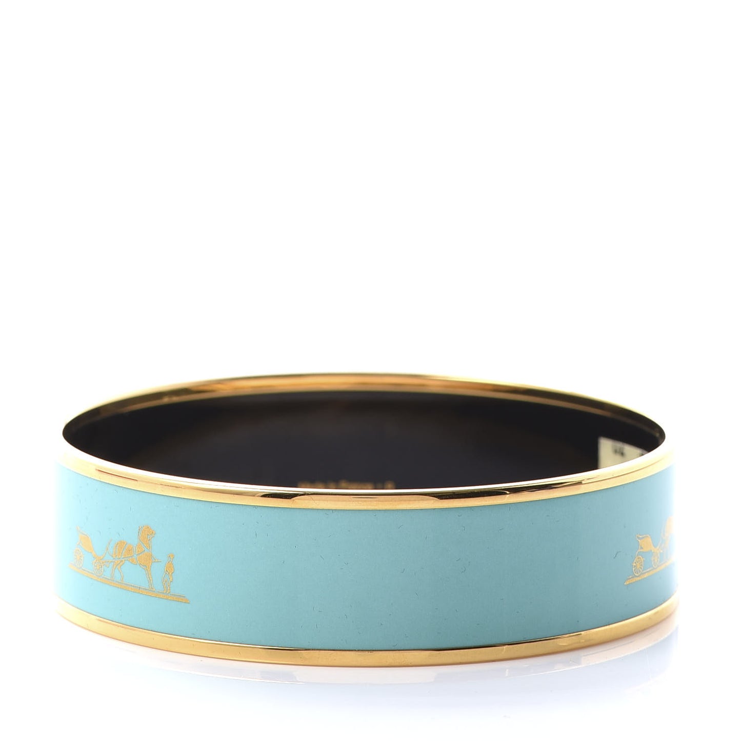 Enamel Printed Wide Caleche Bracelet 70 Vert Aqua