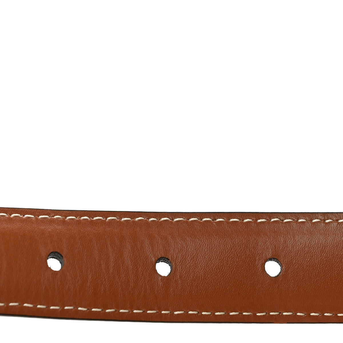 Celine Canvas Calfskin Medium 25mm Triomphe Belt 75 30 White Tan 4 of 6