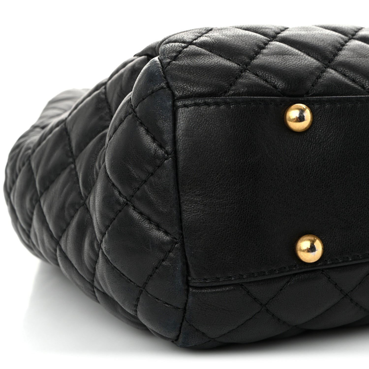 Chanel Lambskin Quilted Large Fluffy CC Shopping Tote Black 9 of 12