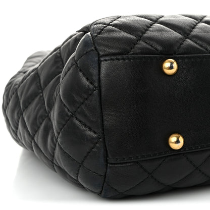 Chanel Lambskin Quilted Large Fluffy CC Shopping Tote Black 9 of 12