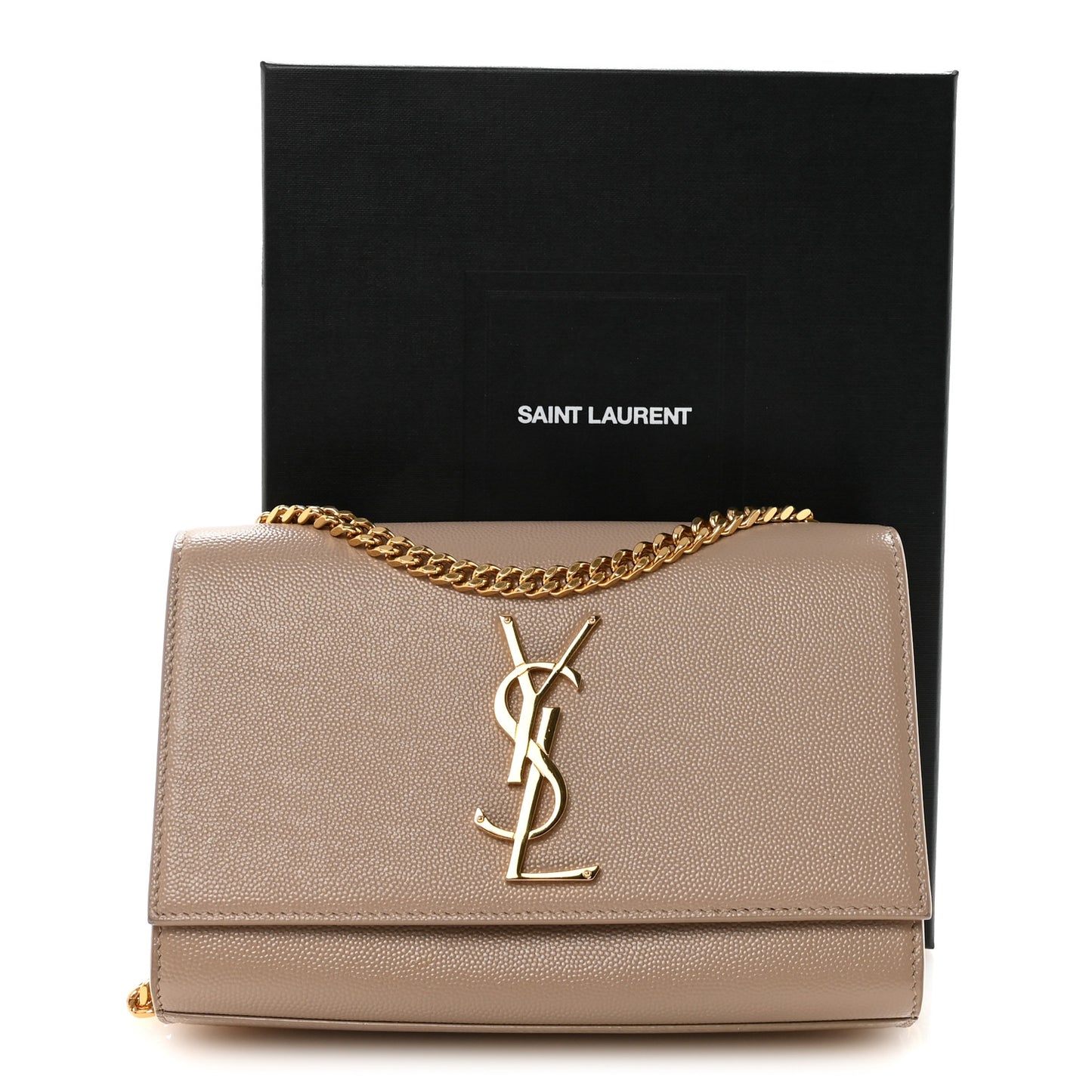 Grain De Poudre Small Monogram Kate Satchel Dark Beige