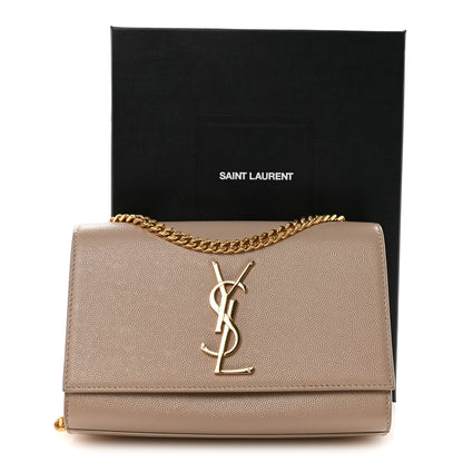 Saint Laurent Grain De Poudre Small Monogram Kate Satchel Dark Beige 10 of 10