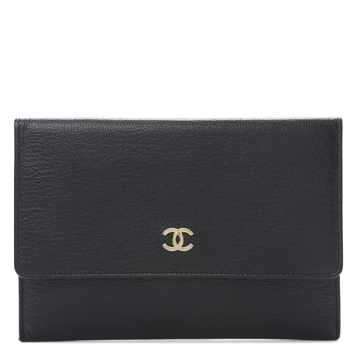Goatskin CC Flap Wallet Black