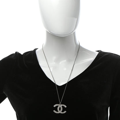 Chanel Crystal Large CC Necklace Silver 2 of 5