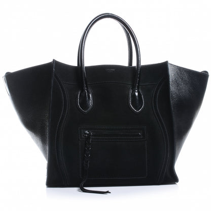 Celine Suede Patent Leather Large Phantom Luggage Black 1 of 8