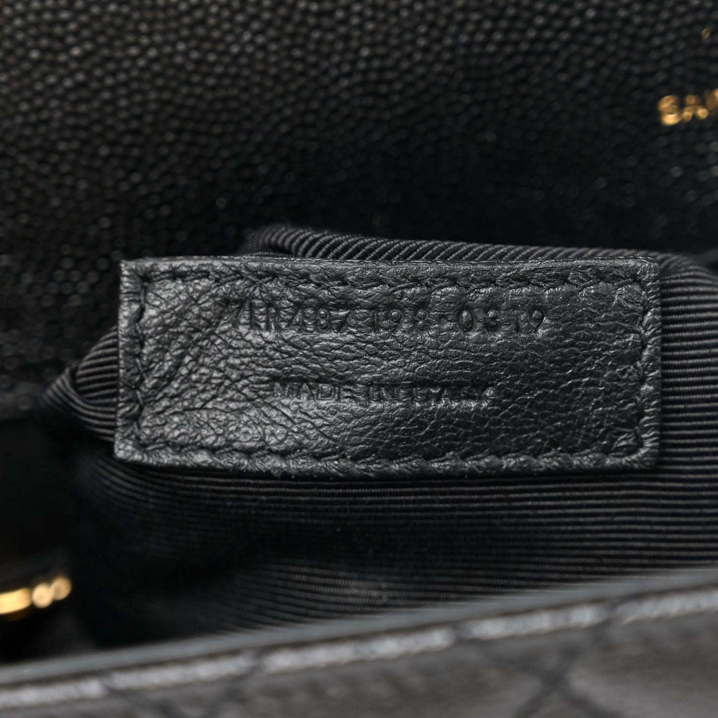 Grain De Poudre Textured Mixed Matelasse Large Triquilt Monogram Satchel Black