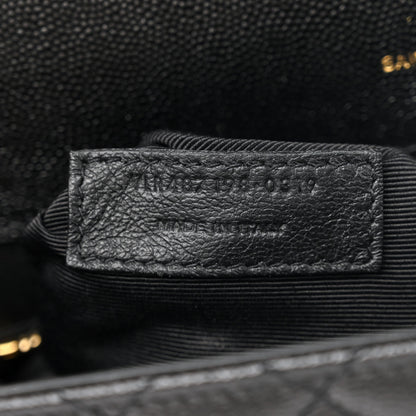Saint Laurent Grain De Poudre Textured Mixed Matelasse Large Triquilt Monogram Satchel Black 7 of 10