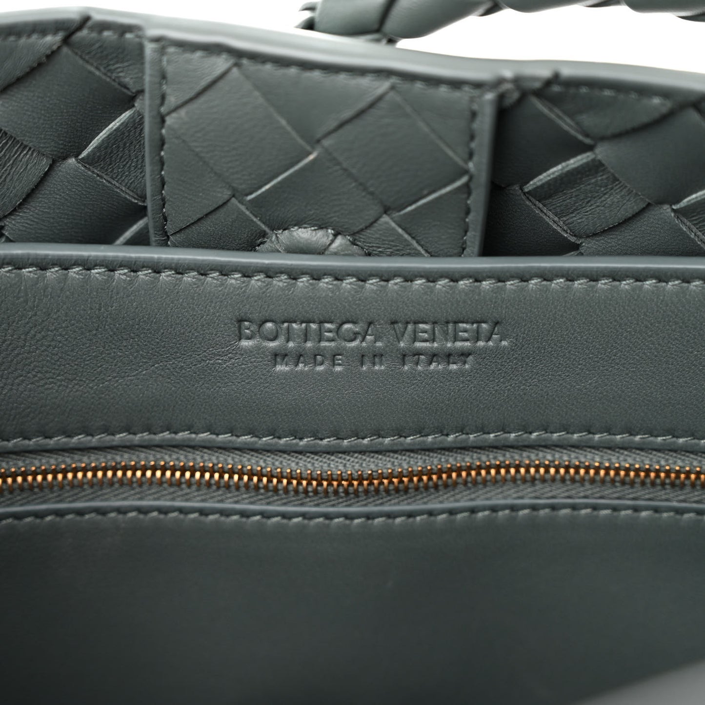 Nappa Intrecciato Medium Andiamo Shoulder Bag Slate