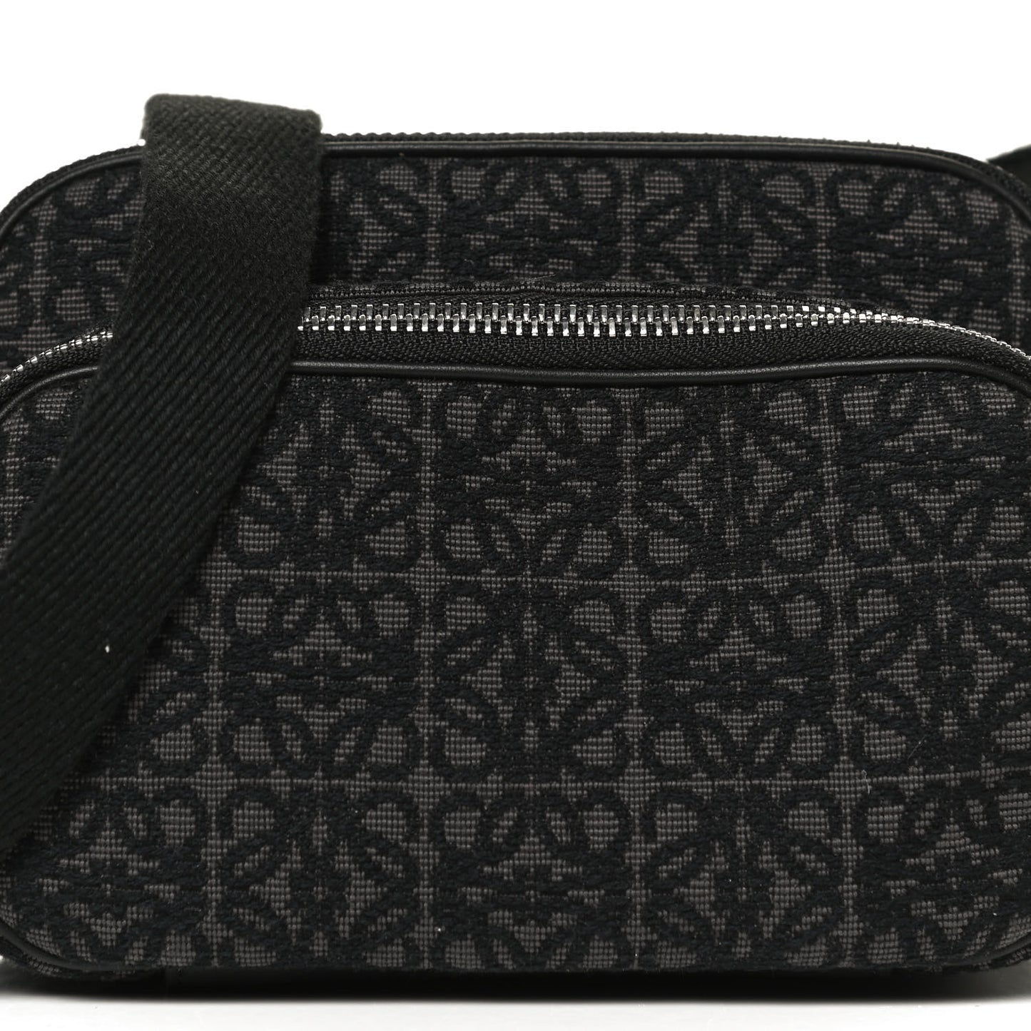 Jacquard Anagram Calfskin Mini Camera Bag Anthracite Black
