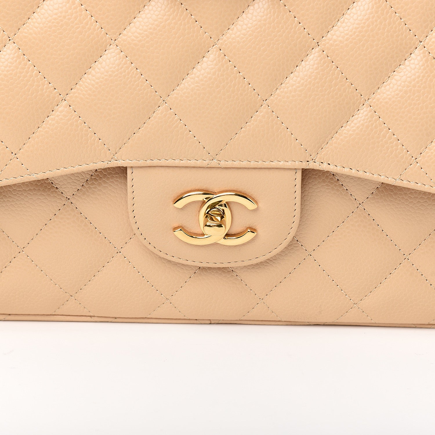 Chanel Caviar Quilted Jumbo Double Flap Beige Clair 9 of 9