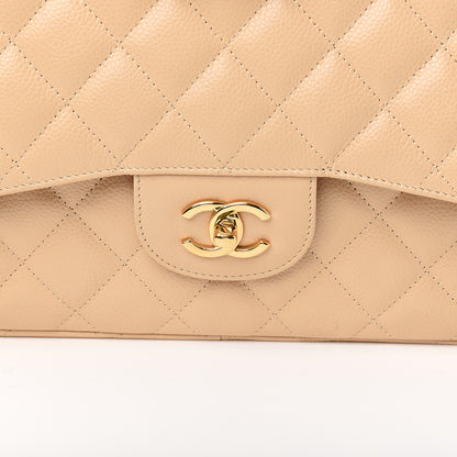 Chanel Caviar Quilted Jumbo Double Flap Beige Clair 9 of 9