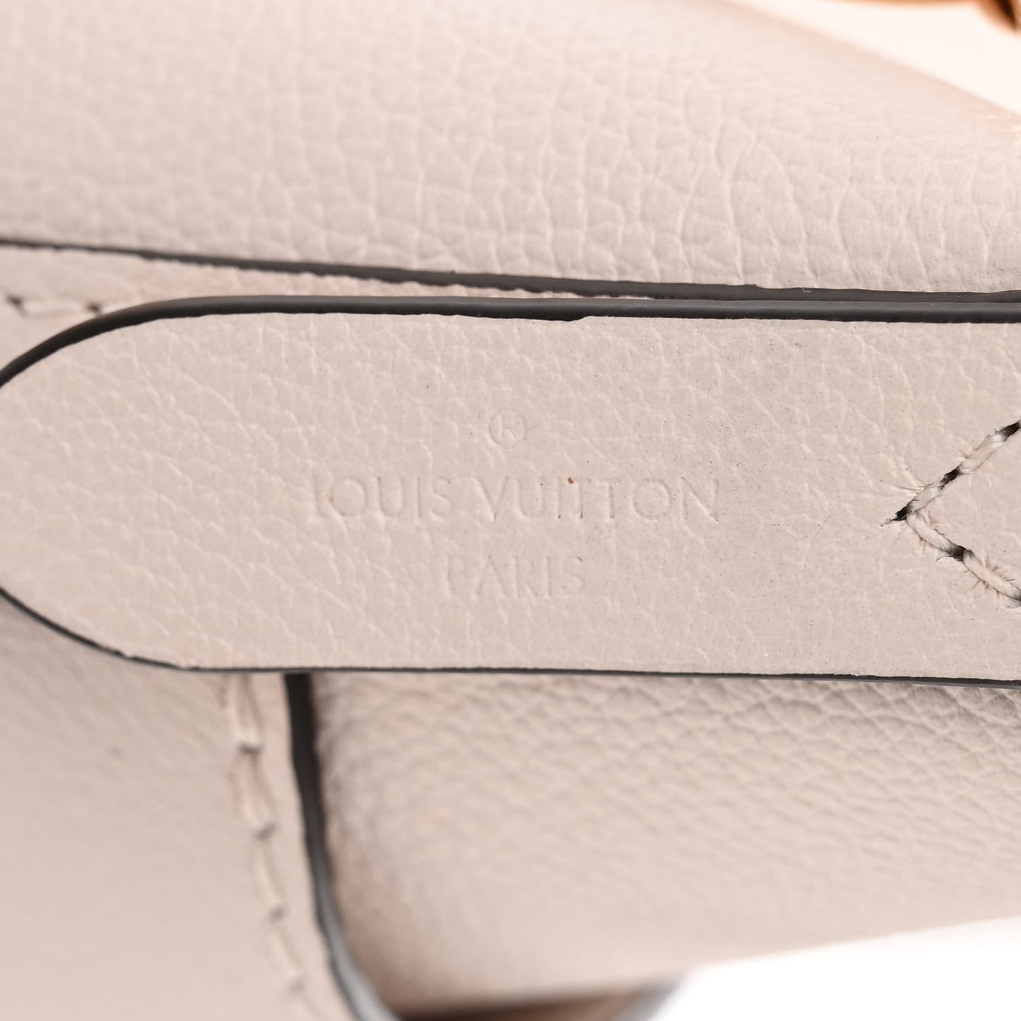 Grained Calfskin Lock and Walk Bucket Quartz