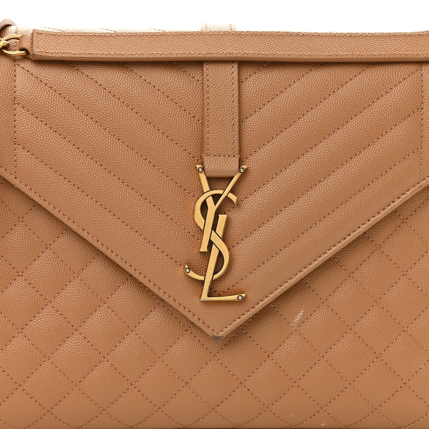 Grain De Poudre Textured Mixed Matelasse Triquilt Large Monogram Satchel Dune