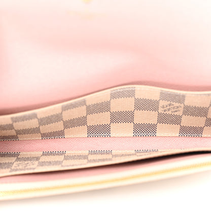 Louis Vuitton Damier Azur Emilie Wallet Rose Ballerine 5 of 10