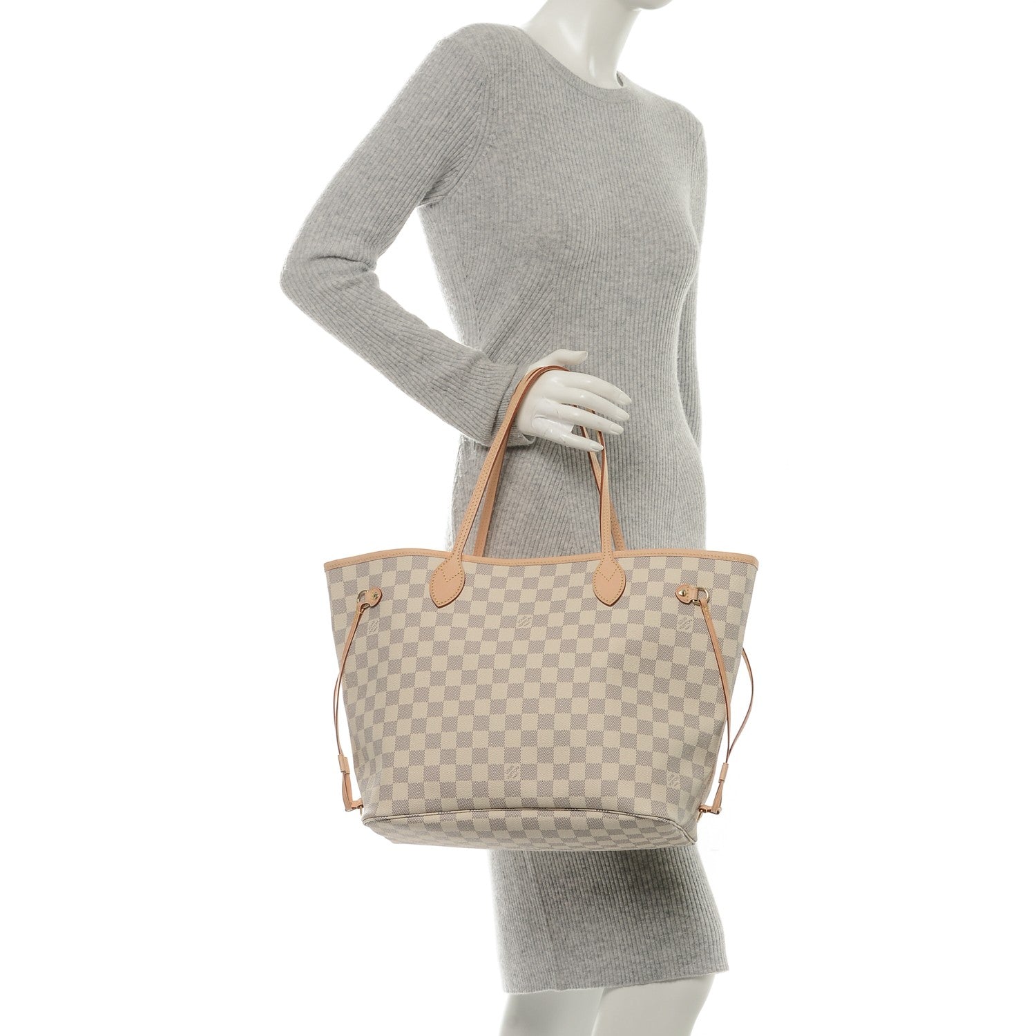 Louis Vuitton Damier Azur Neo Neverfull MM Rose Ballerine 2 of 8