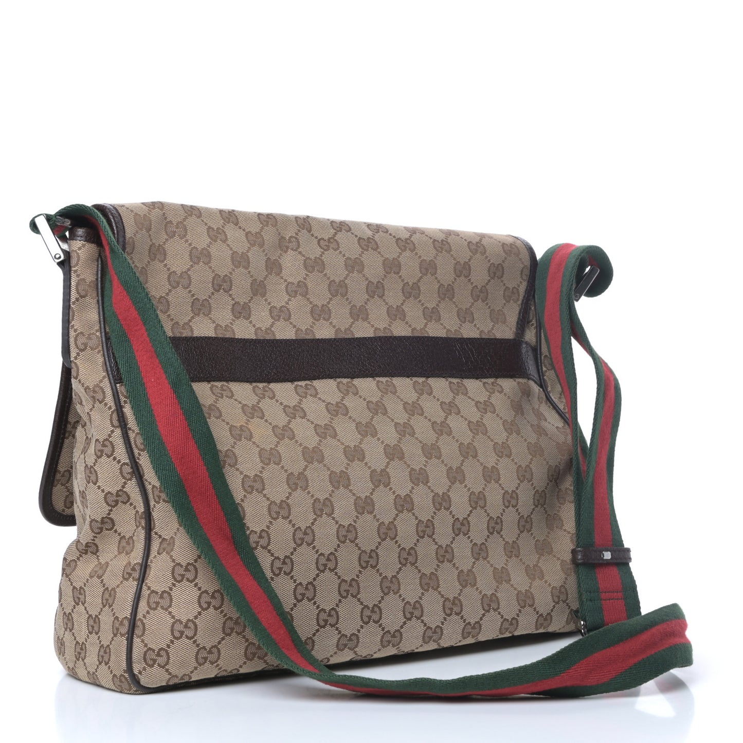 Monogram Web Medium Flap Messenger Beige Dark Brown