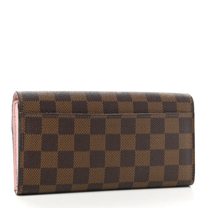 Louis Vuitton Damier Ebene Sarah Wallet NM Rose Ballerine 3 of 7